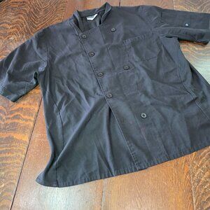 Cool Cooks by Happy Chef Black Short Sleeve Chef Jacket Coat Sz L